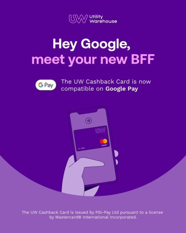 Great news! The UW Cashback Card can now be used on Google Pay 📲

No more will you have to go without UW's amazing cashback offers when you've left your card at home - I've been guilty of this a number of times 😄

If you'd like to add a Cashback Card to your bundle, or you just want to find out more about UW, I can help. Simply pop me a message 🔗 

http://wu.to/cuffJF

#BundleWithUW